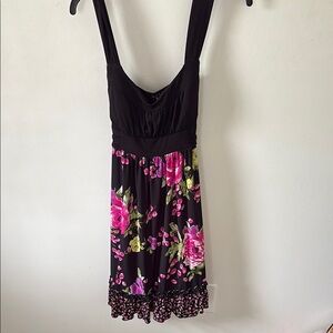 Floral Black and Pink Women's Dress